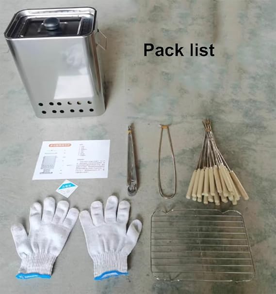 Vertical Grill,Smokeless Barbecue Hanging Grill, Portable Stainless Steel Charcoal Grill with 26 Skewers [Energy Class A]