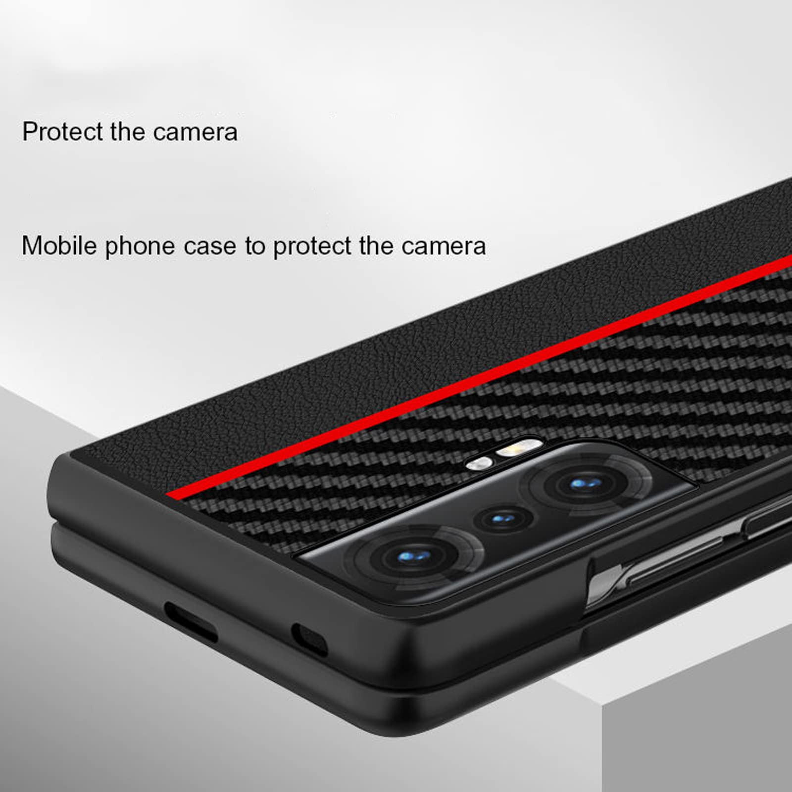EKSED Custodia per Honor Magic V/VS, Cover antiurto in fibra di carbonio Texture in pelle PU Custodia protettiva pieghevole resistente per Honor Magic V/VS 2022