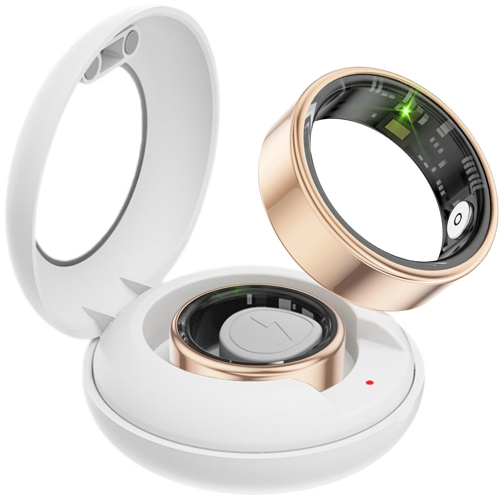 findtime Bague intelligente pour traqueur de fitness - Podomètre - Étanche - 5 ATM - Pour homme et femme - Anneau de sommeil - Moniteur de fréquence cardiaque - Android iOS - Anneaux de sport - Suivi