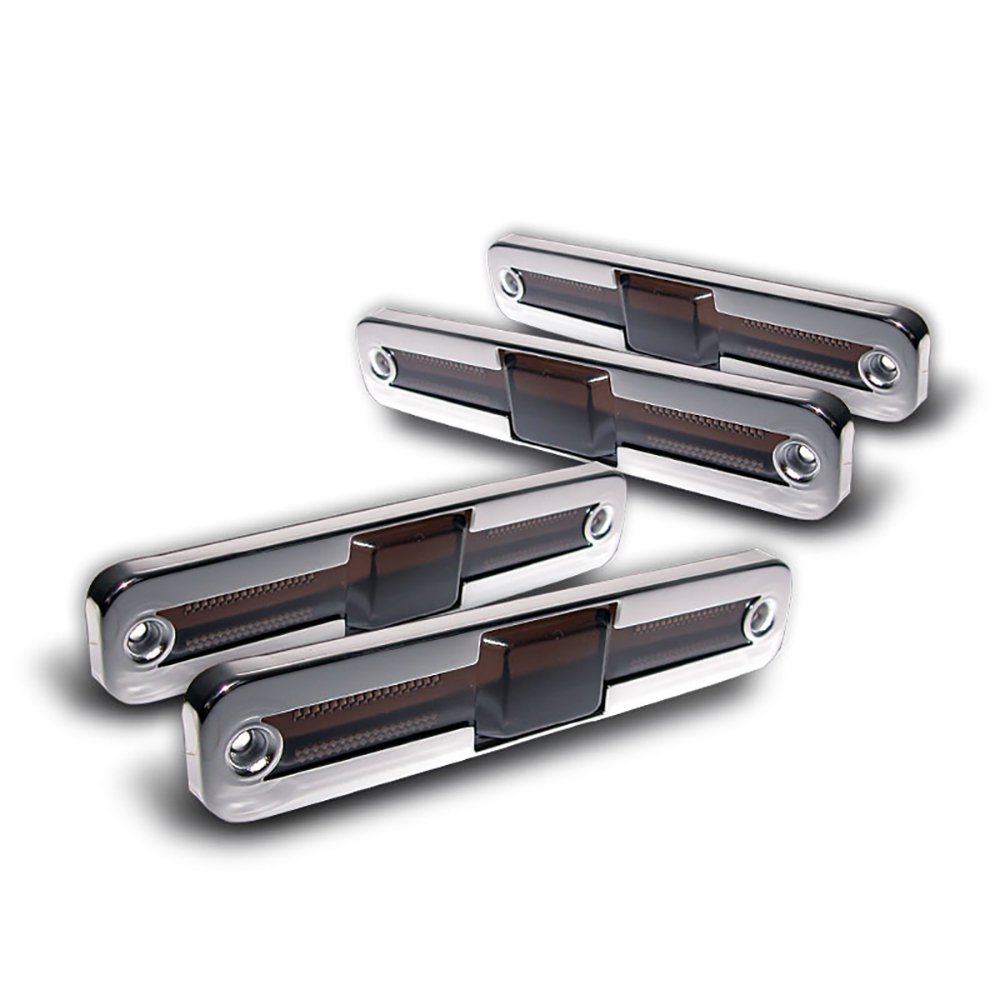 VIPMOTOZ Euro Style Chrome Front Side Mark Light Cover For 2003-2009 Hummer H2, Driver & Passenger Side