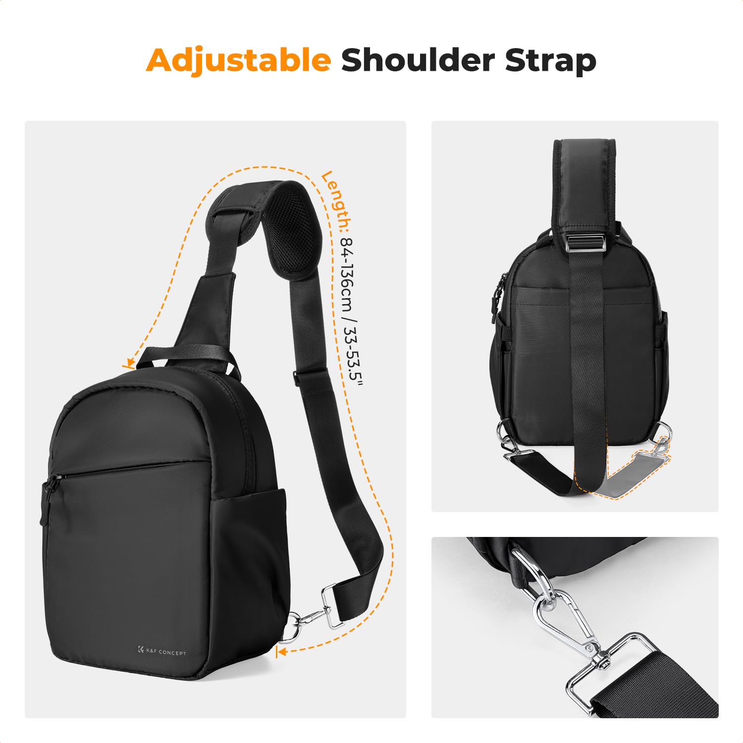 K&F CONCEPT Borsa Fotografica, Zaino compatto di piccole Custodia per Macchine fotografica Reflex Compatta Videocamera impermeabile con tracolla regolabile e allargabile