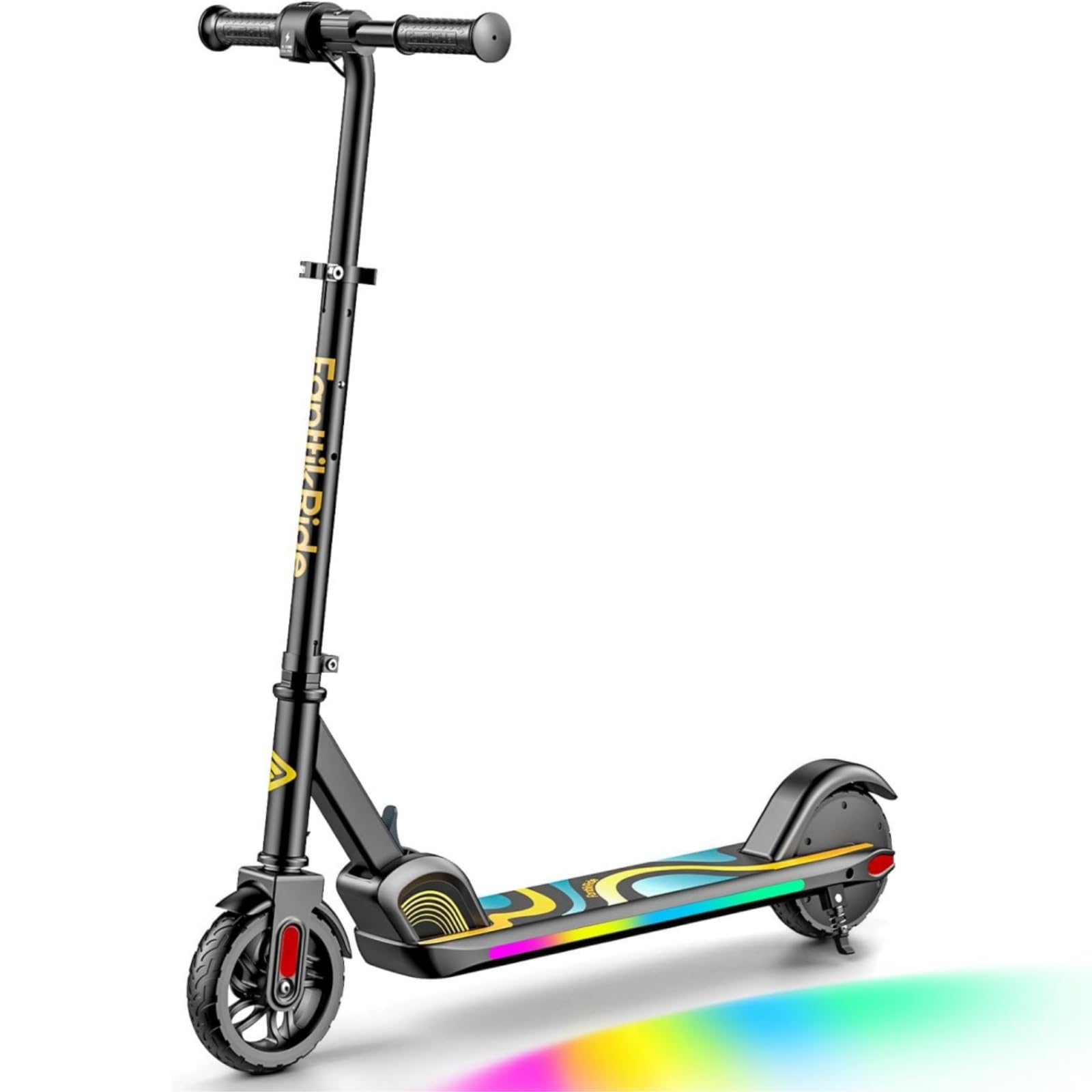 FanttikRide C9 Pro Kids Electric Scooter Ages 8-12, Colorful Rainbow Lights, E-Scooter for Kids 3.9-5.2 ft, 132 lbs, 5 Miles Range, Up to 40 min Ride Time, 5/8/10 MPH, 3 Adjustable Heights
