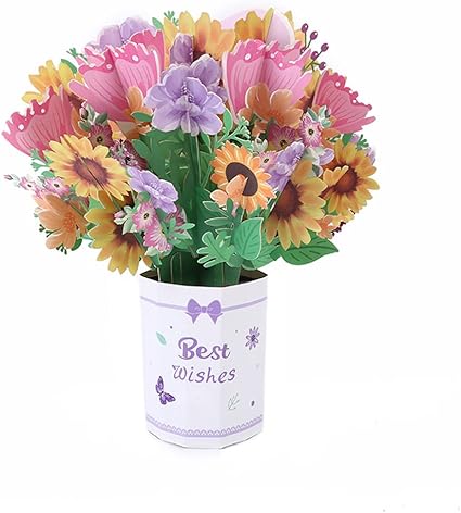 Amazon Co Jp メッセージ カード 花束 立体 母の日 プレゼント サンキューカード チューリップ カーネーション ユリ ひまわり 3d ポップアップカード 飛び出す 誕生日 バレンタインデー 父の日 ウェディング アニバーサリー おしゃれ 子供 大人 ひまわり ホーム