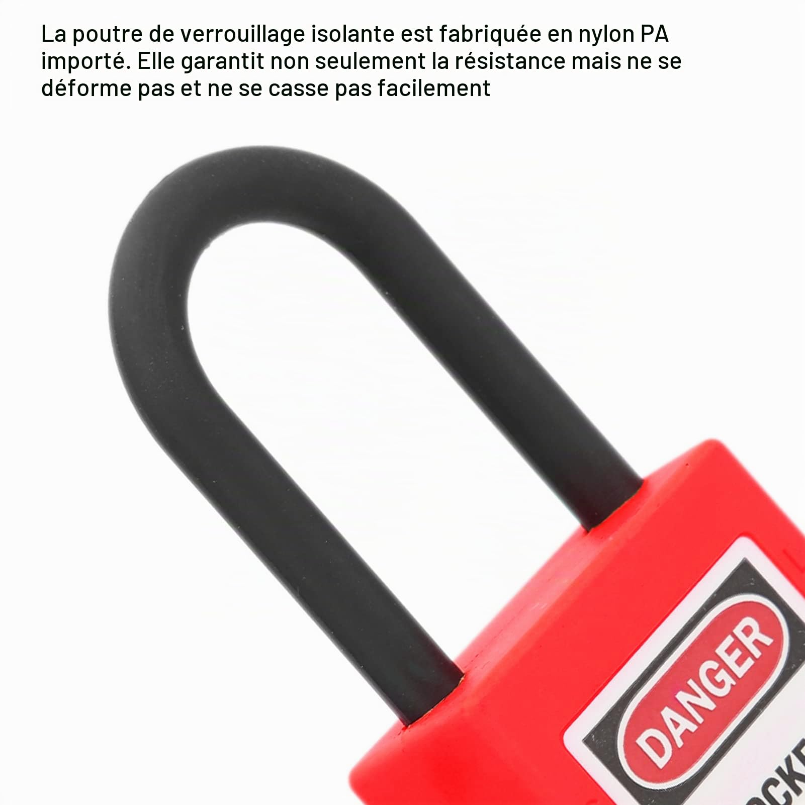 FILFEEL Verrou de Consignation, Cadenas de Sécurité en Nylon 38 Mm pour Site Industriel, Ensemble de Cadenas de Sécurité avec 2 Clés par Serrure, 10 Ensembles(Rouge)