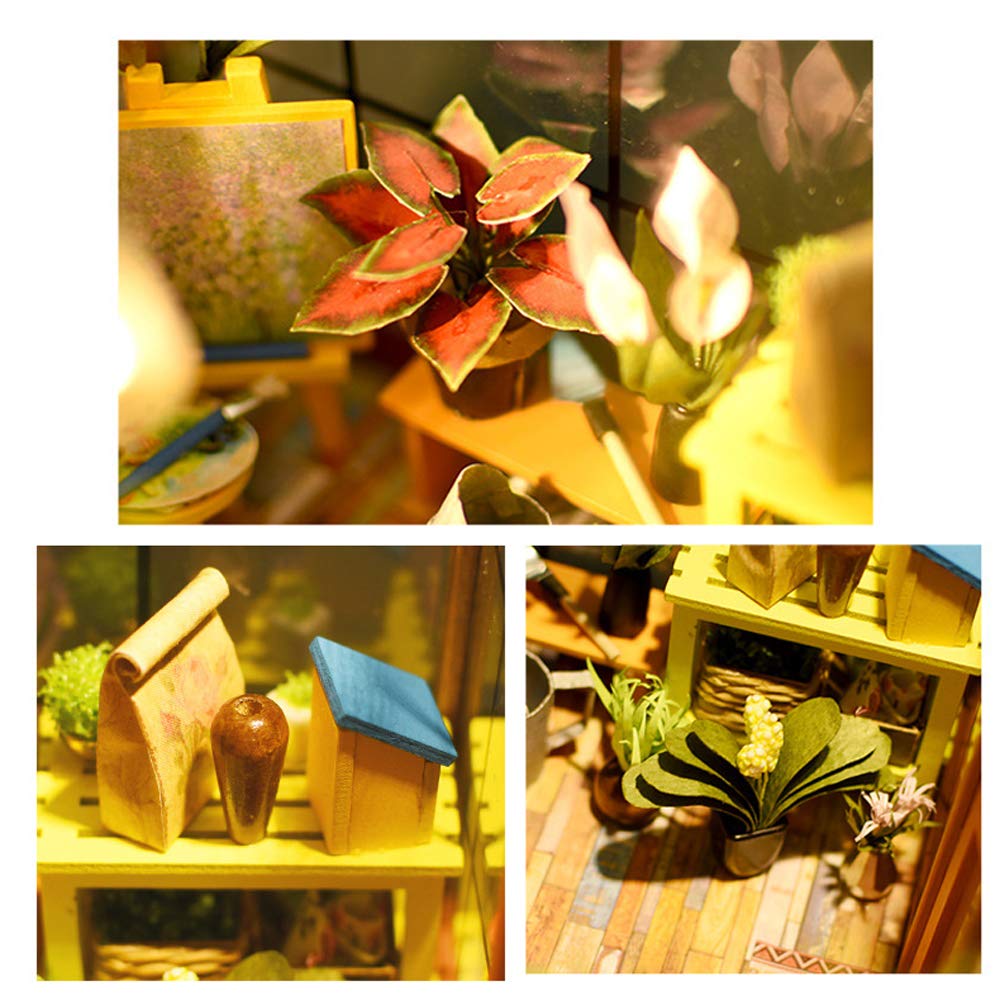 Generic DIY Domek dla Lalek Drewniany Pokój Zestaw do Montażu Ekologiczny Miniaturowy Model Domu na Urodzinowy