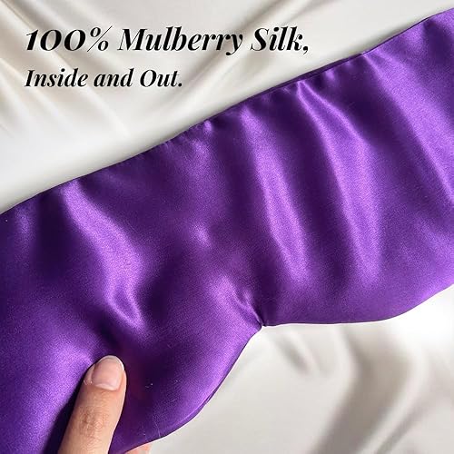 Miniatura 10 de Samadhaan Máscara de ojos 100 % seda de morera para dormir, máscara facial para dormir de lado, máscara de ojos para hombres y mujeres, diadema