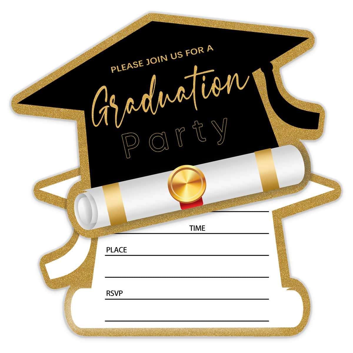 SHLINCO Invitations for Graduation Party with Envelopes, College or High School Graduation Party Supplies (20 Invitations + Envelopes)- Hat