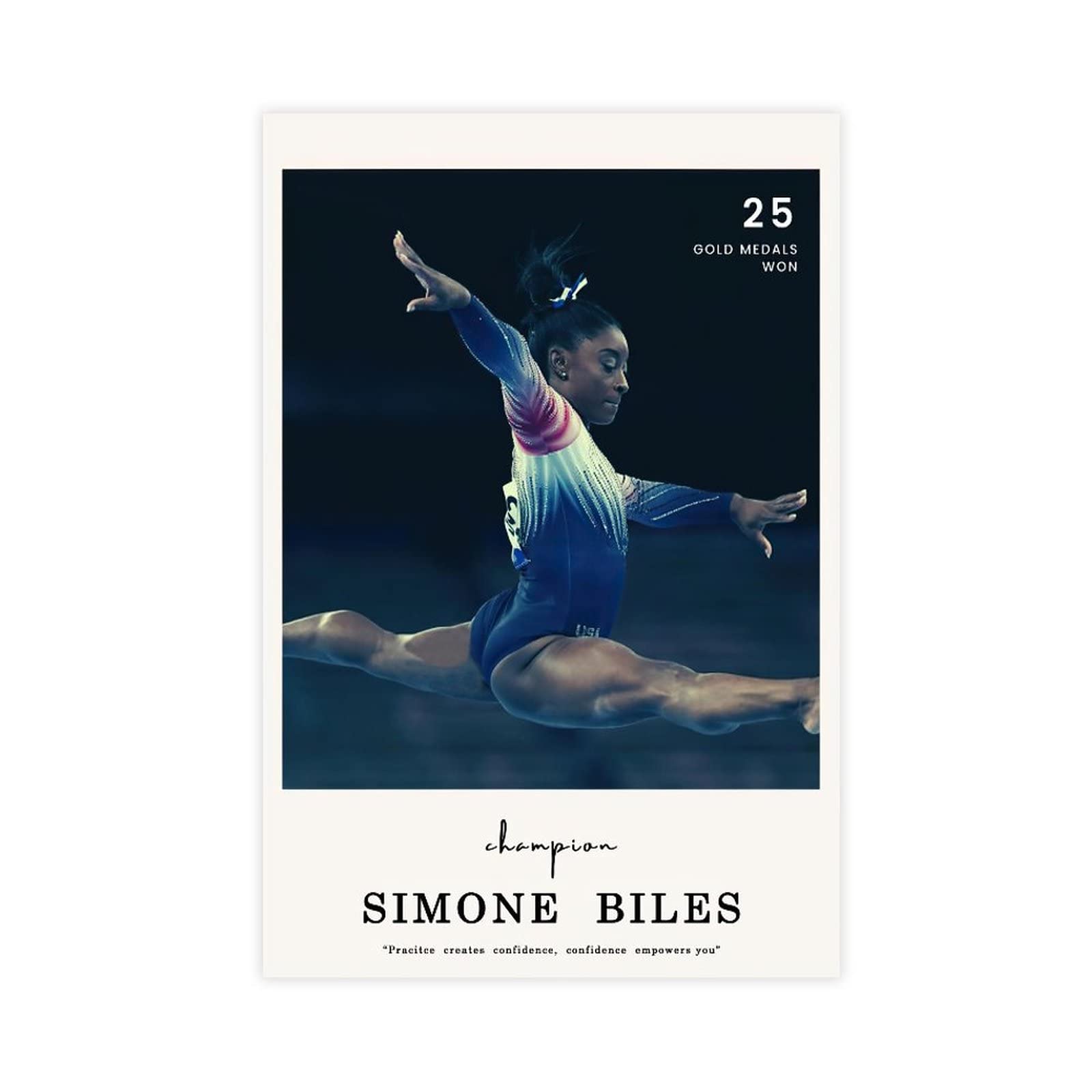 ChicReed Simone Biles Poster 'Confidence' Motivational Quotes Canvas Bedroom Wall Decor Print Picture Office Dorm Room Decor Gifts Unframe:16x24inch(40x60cm)