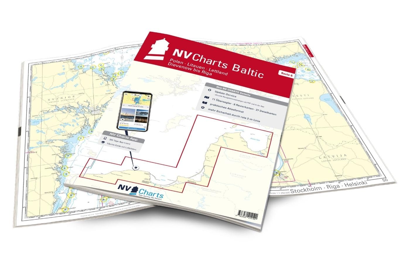 NV Atlas Serie 6 mit App Lizenz - Seekarte Ostsee - Polen - Littauen - Lettland