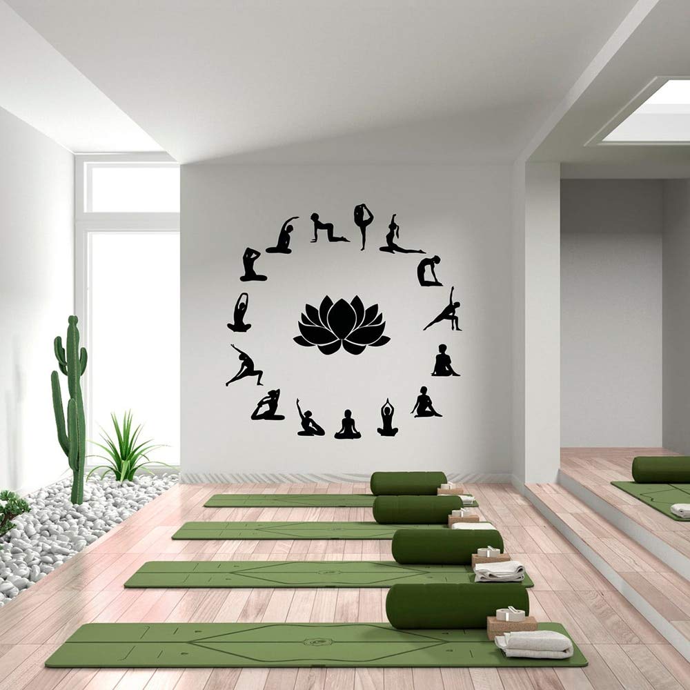 Autocollant Mural Lotus Méditation - Vinyle Avec Film Transfert Pour Décoration Yoga