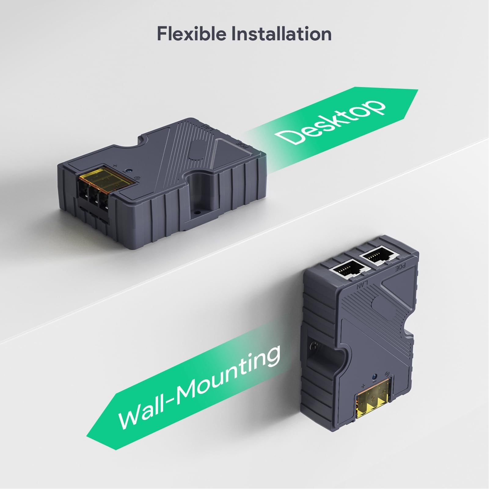 Iniettore PoE per Internet Kit Satellite, 48‑57V 3A GigE Passivo ABS Protezione Sovratensioni ESD 150W con LAN, con velocità di Rete 10, 100, 1000 Mb/s.