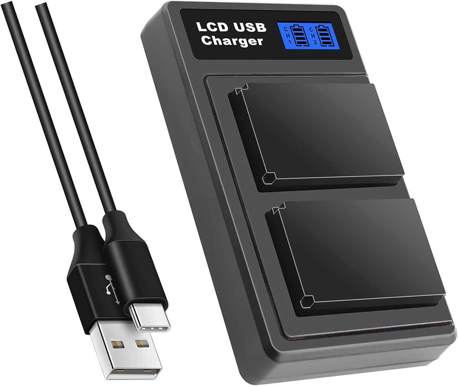 NATNO 2Pack LPE12 Battery and Dual Battery Charger Replacement for