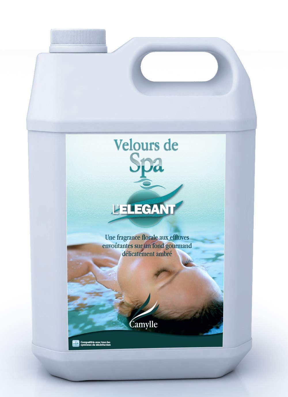 Camylle - Hot Tub Fragrance L'Elégant - Spa Fragrance made from 100% Pure and Natural Essential Oils - Floral with mesmerizing scents and a sensual backdrop of amber - 5000ml