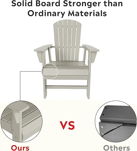 Miniatura 6 de Costaelm Silla Adirondack al aire libre, sillas de balcón de HDPE, silla Adirondack náutica de concha marina portside y sillas para hoguera, arena