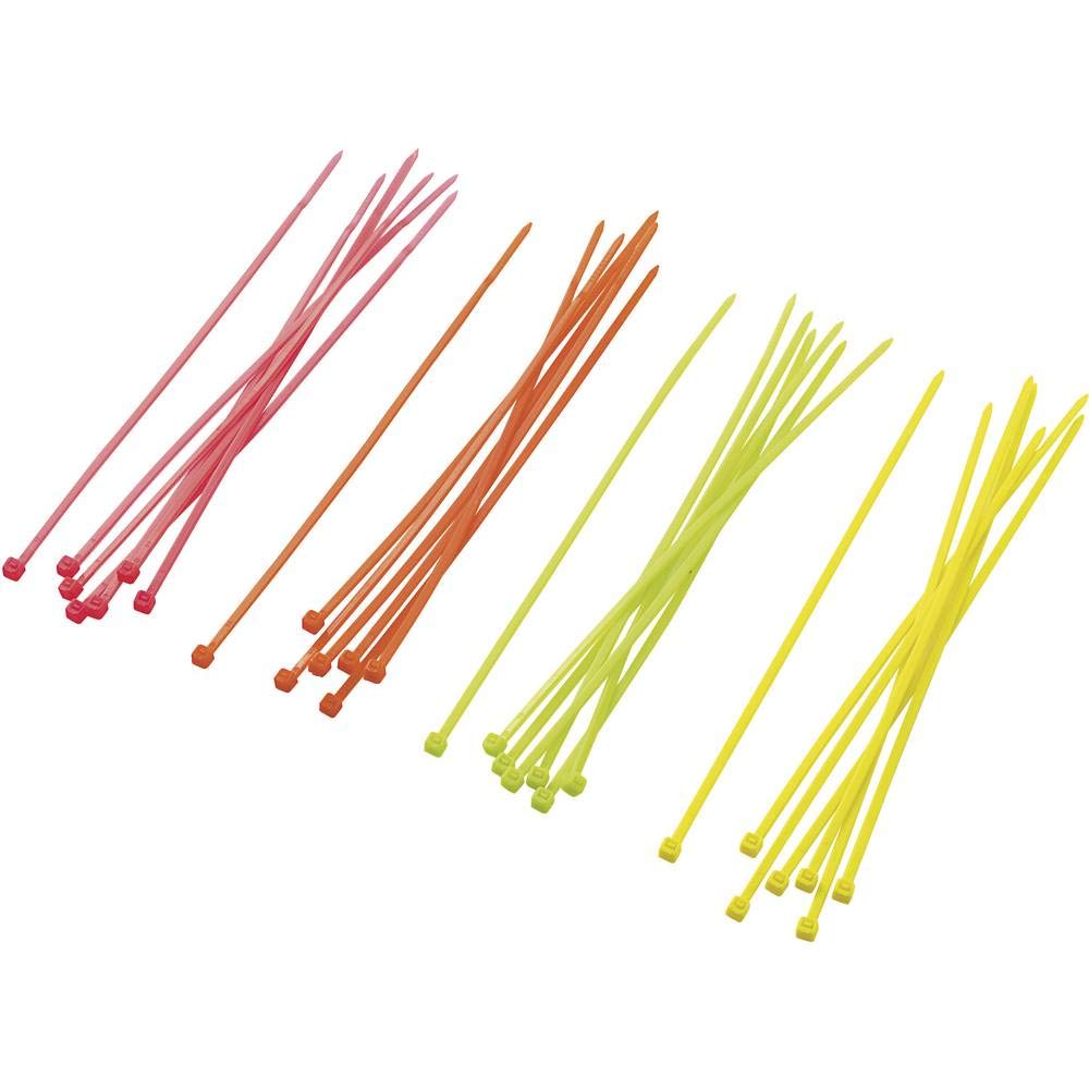 50 Fascette Riutilizzabili Bie-Tec 160x16mm - Giallo Neon Con Anello Metallico