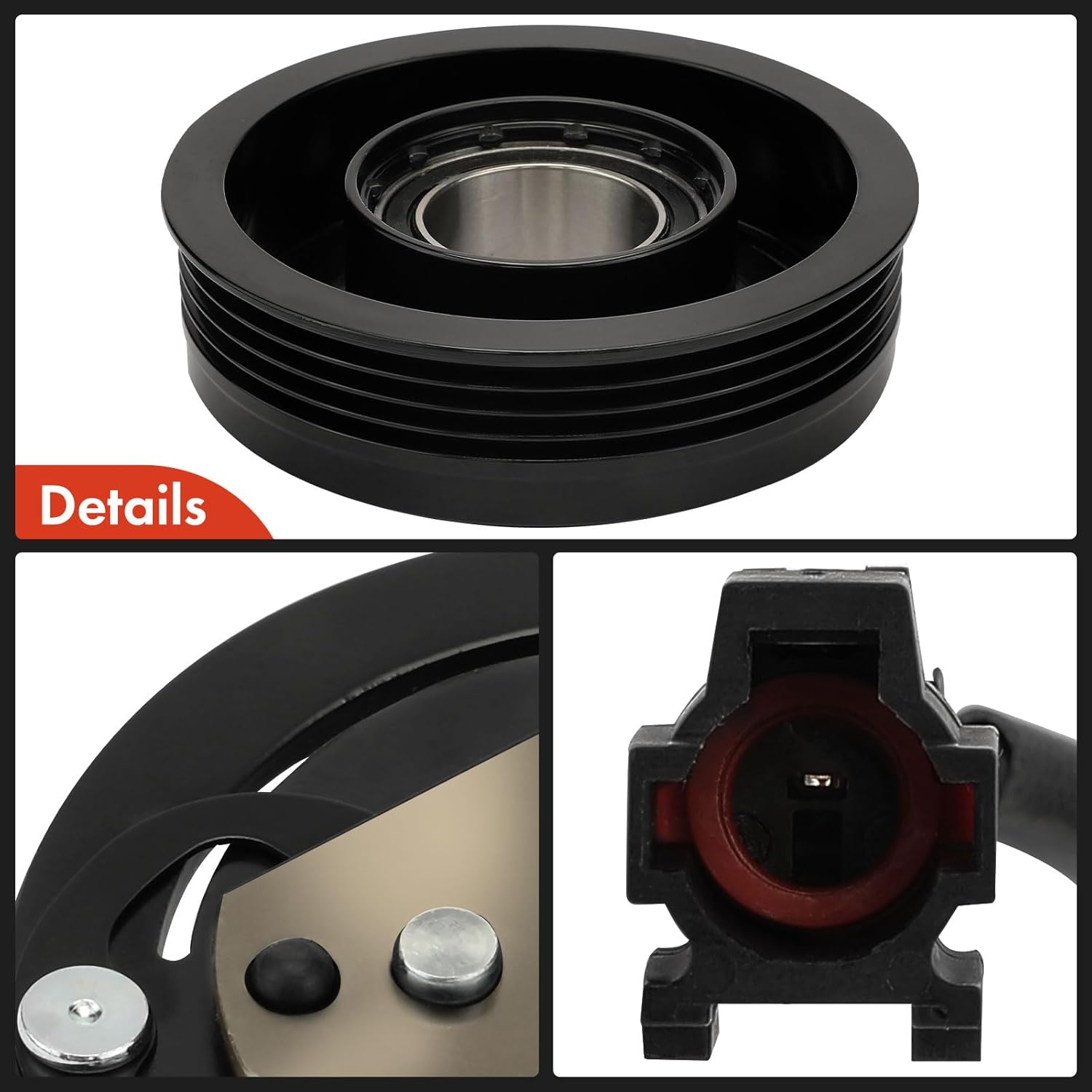 A-Premium Air Conditioner AC Compressor Clutch Kit Compatible with Subaru Forester 2008-2013 2.5L, Forester 2014, Impreza 2008-2014 2.5L, WRX 2015, WRX STI 2015, DKV10R Compressor