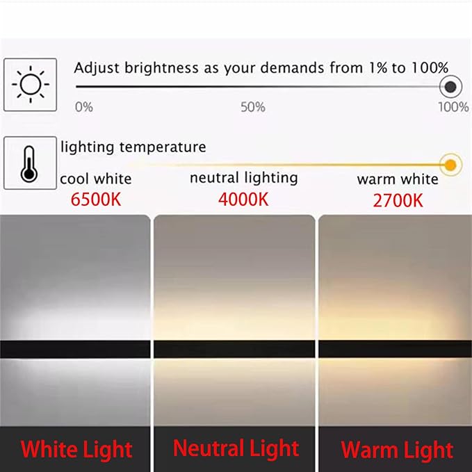 Generic Wandlampen, LED Dimbare Outdoor Tuin Wandlampen Lamp met Afstandsbediening Zwart Schans Lange Strip Buiten Binnen Aluminium IP65 Waterdicht Buiten Patio Hal Nachtverlichting (80cm photo 3
