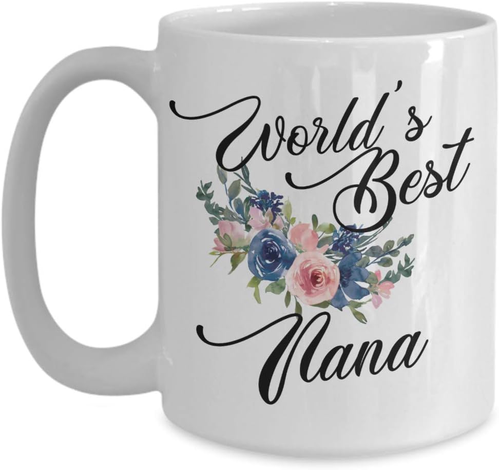 Worlds Best Nana Mug Floral Gift for Mothers Day Coffee Comment Tea Cup Grandma Novelty for Women