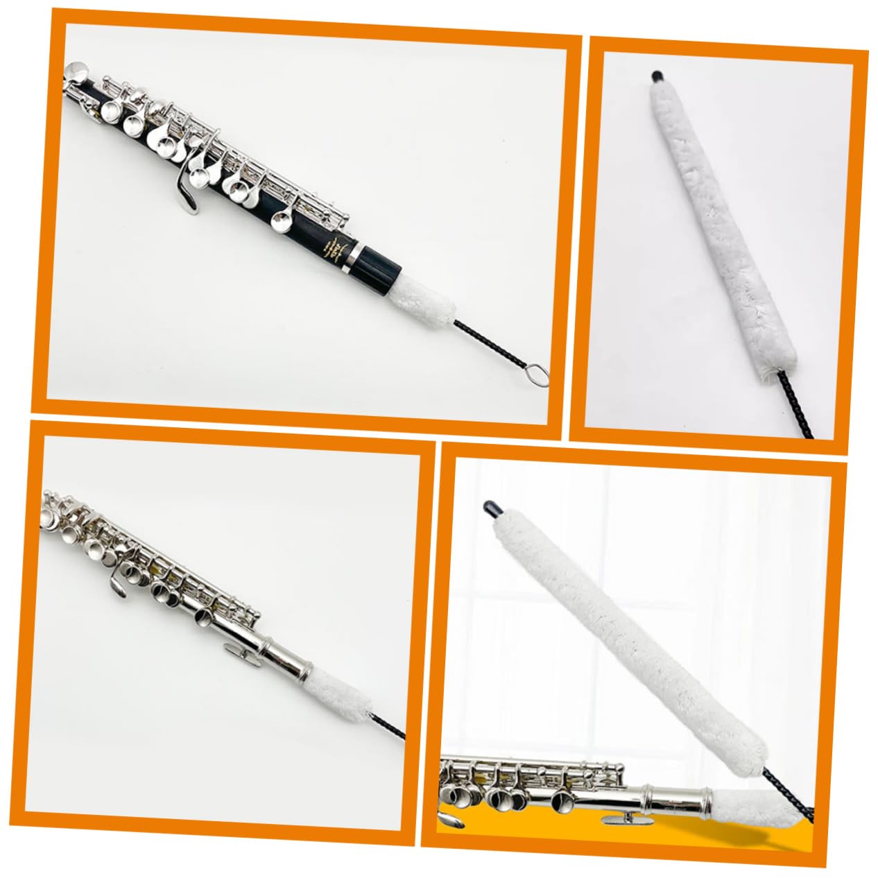 Cepillo De Limpieza Para Flauta De Algodón Suave, Herramienta De Mantenimiento Para Interior De Flautín, Accesorio Reutilizable Para Limpieza y Cuidado De Instrumentos Musicales