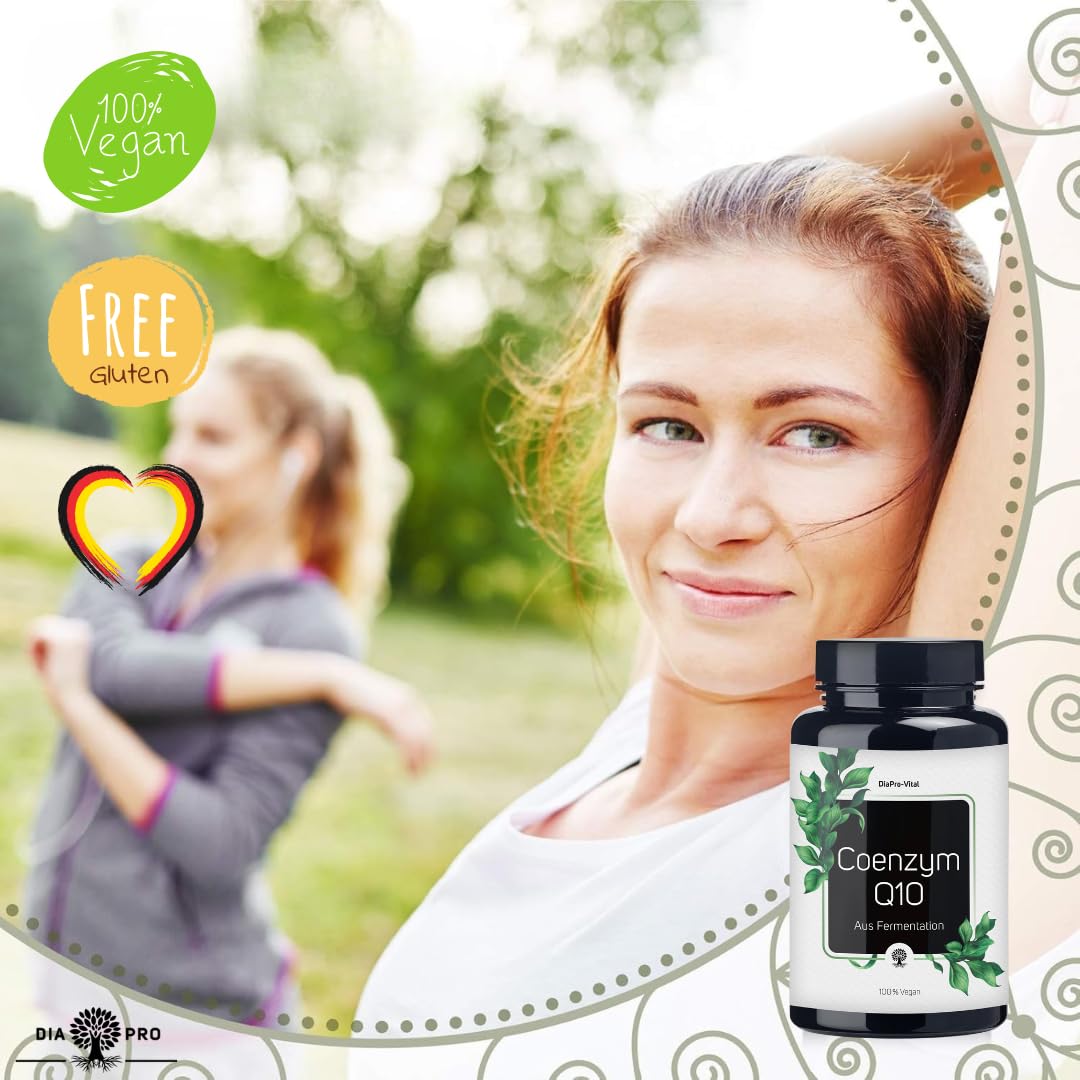 DiaPro® Coenzym Q10 200mg hochdosiert – 100% Vegan aus Fermentation (Bioidentisches Ubichinon) | 120 Kapseln (4 Monatsvorrat) Laborgeprüft & Made in Germany (Packung mit 2)