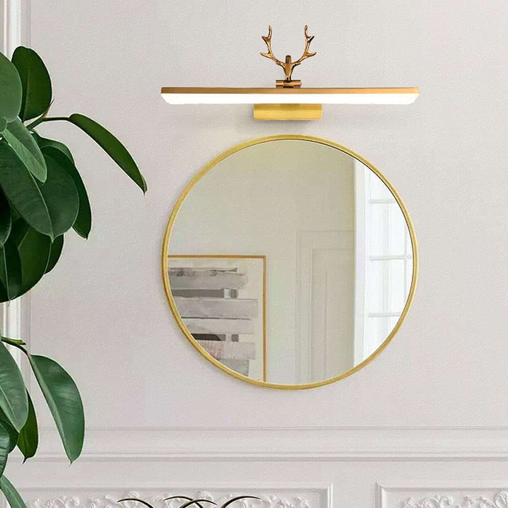 Lampada Specchio per Trucco Frontale a Led, Illuminazione per Bagno Bianca Naturale per Tavolo Trucco, Luci per Quadri, Lampade per Specchi da Parete 11W 4000K/Brass