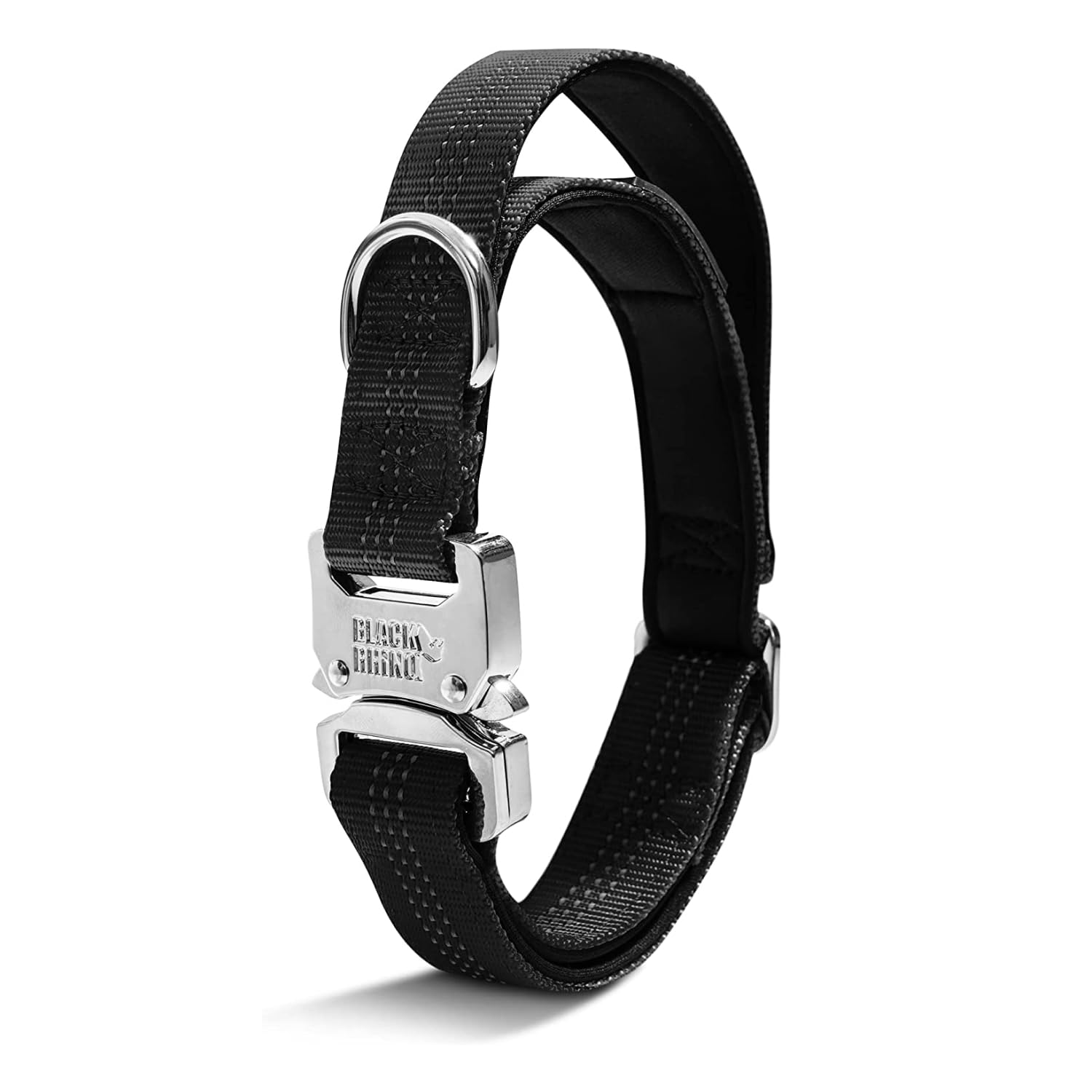 Robustes Taktisches Hundehalsband Mit Neopren-Polsterung, Reflektierend & Mit Metallschnalle - Für Mittelgroße Bis Große Hunde (M, L, XL)