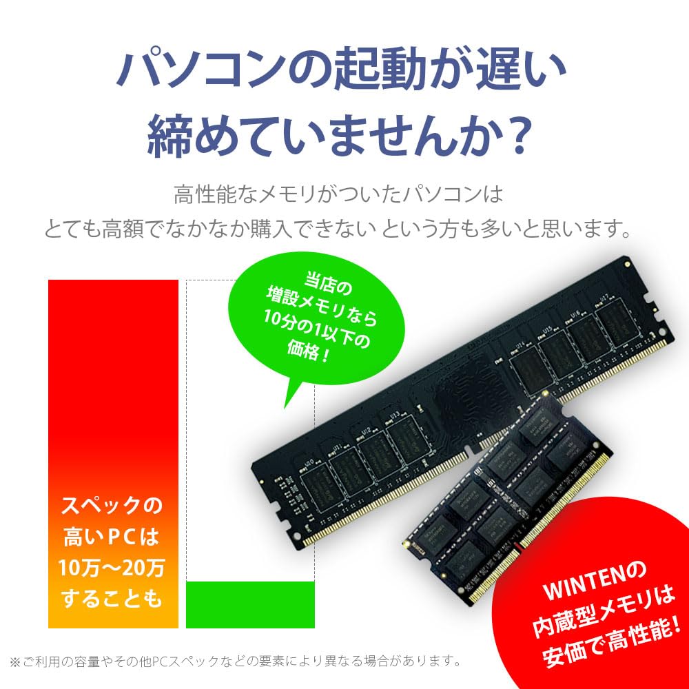 Amazon.co.jp: WINTEN ノートPC用 メモリ DDR5-4800 8GB 262Pin CL40