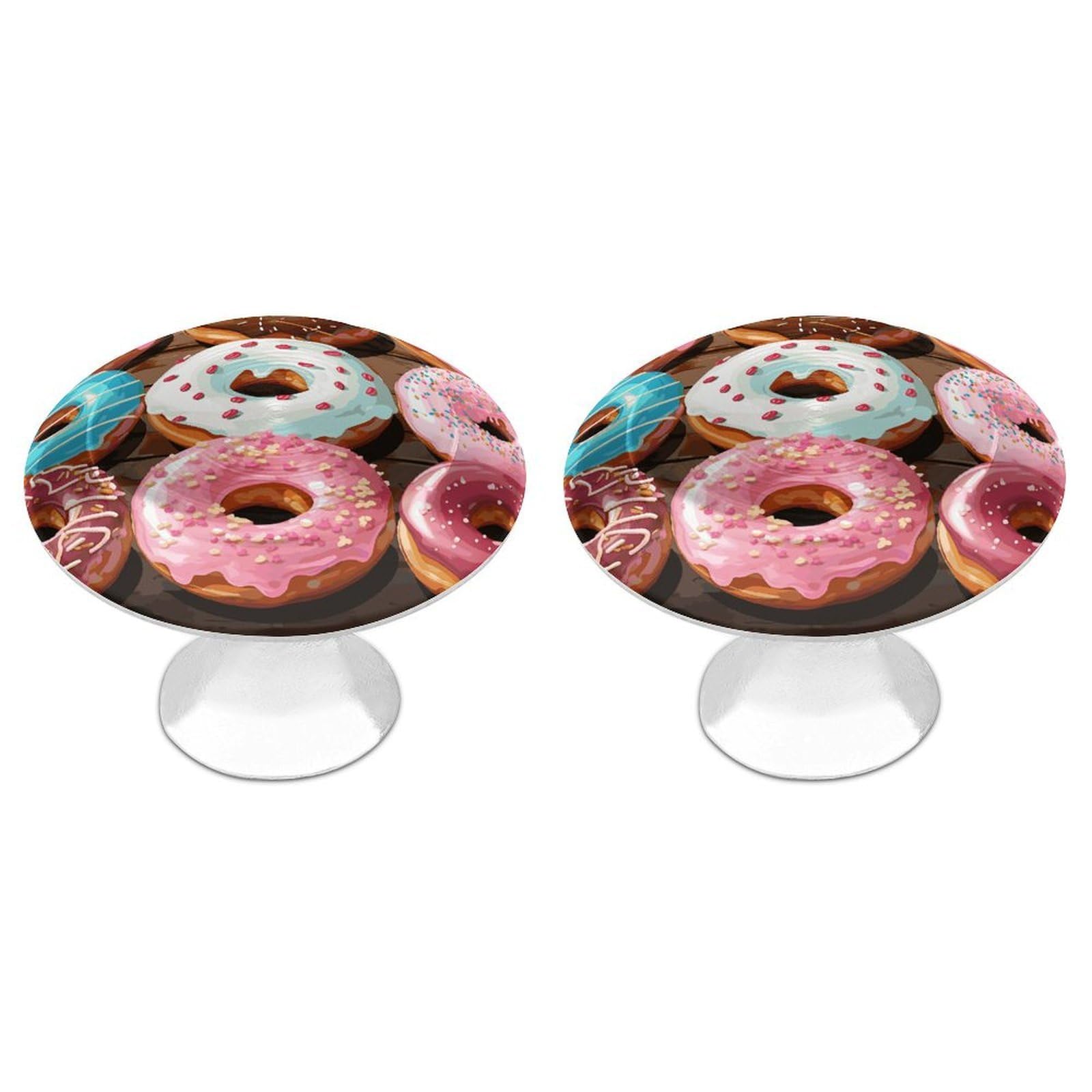 Fodpand White 2 Pack Cabinet Knobs 1.1 Inch Single Hole Drawer Pulls Handles Decorative Donuts Furniture Knobs For Dresser Kitchen Bathroom Cupboard Wardrobe Vanity Closet Door Hardware