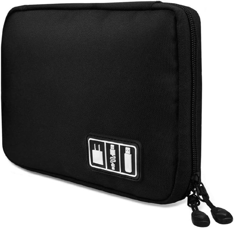 Menzy Urban Highs Electronic Gadget Organizer Bag, Mobile and Camera Charger USB Data Cables Digital Accessories Organiser Bag Case or Pouch For Travel - Black