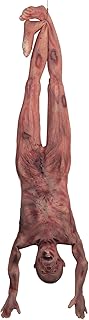 Halloween Bloody Dead Body, 4.8 ft Latex Skinned Full Body Hanging Corpse Torso Halloween Body Parts Props for Haunted House Zombie Halloween Party Decoration