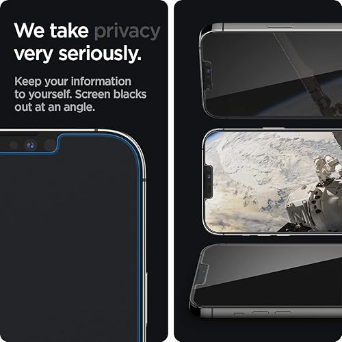 Miniatura 5 de Spigen Protector de pantalla de vidrio templado compatible con iPhone 14 Plus/iPhone 13 Pro Max [privacidad/paquete de 2]