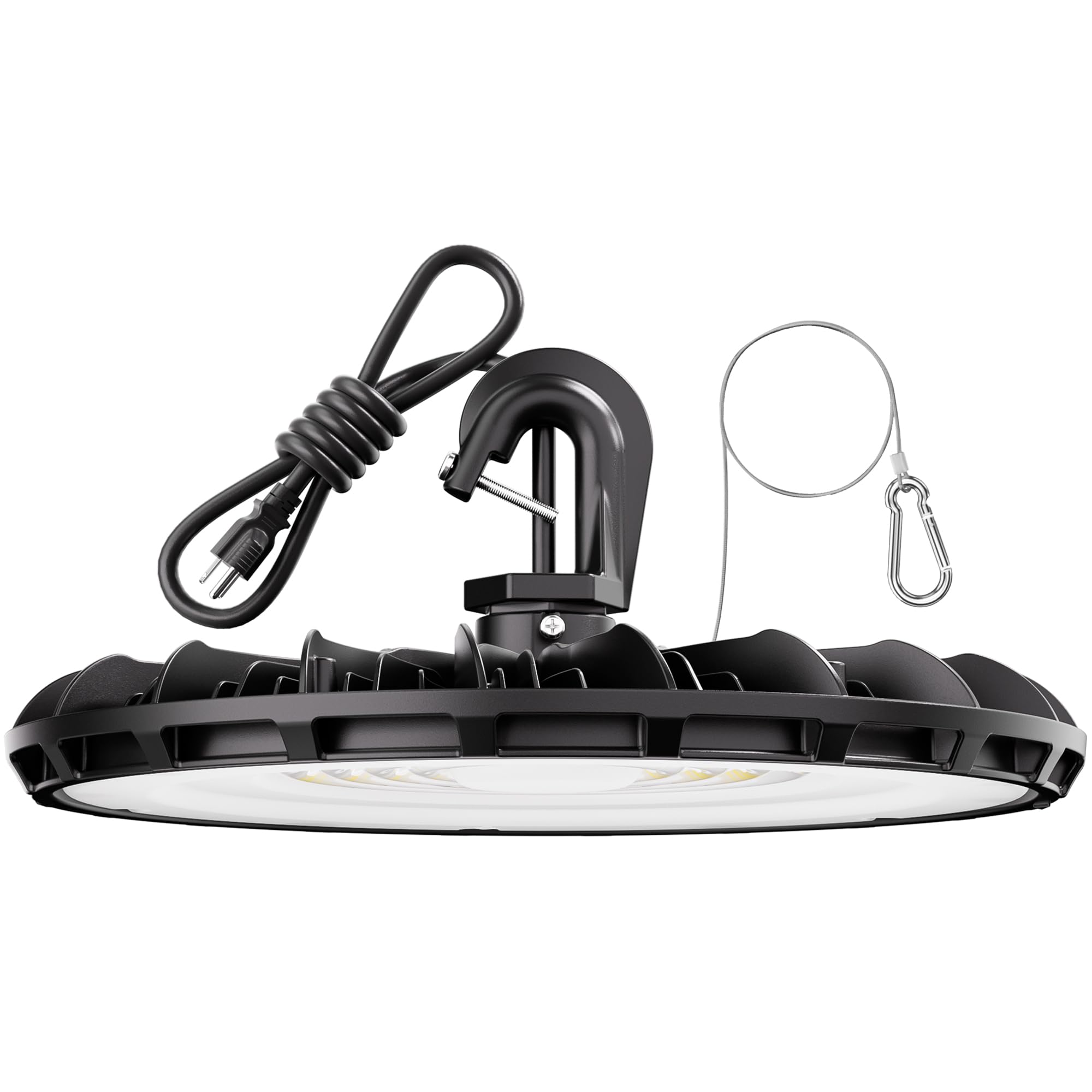 CINOTON 100W UFO LED High Bay Lights with US Plug, 15000LM IP65 Waterproof Commercial Bay Lighting for Warehouse Gyms Buildings 100-277V Universal ETL Listed 5000K-Daylight 2 Pack