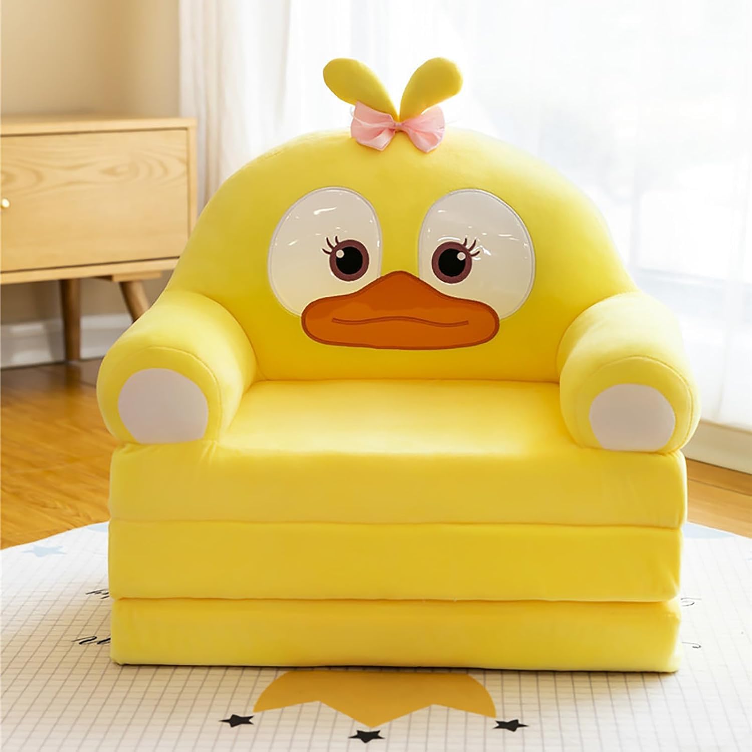 Masyrt Kids Sofa Cover for Girls and Boys 2 in 1 Soft Couch Cover Fold Out - Image 2