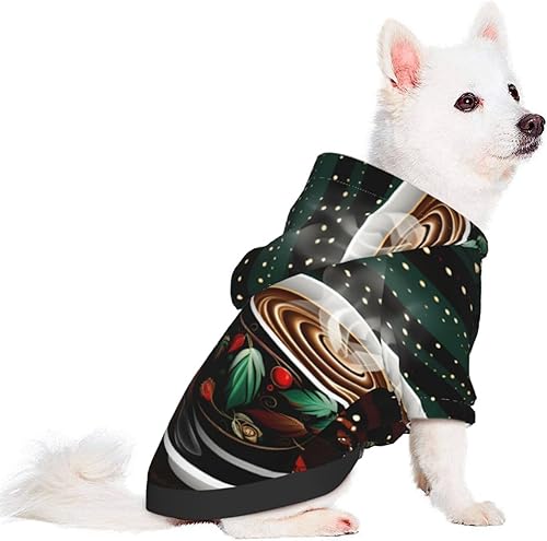 Miniatura 2 de Green Coffee Chic 3D Dog Hoodies for Small Pets A Cozy Costume for Stylish Puppy Cosplay Delight XXL
