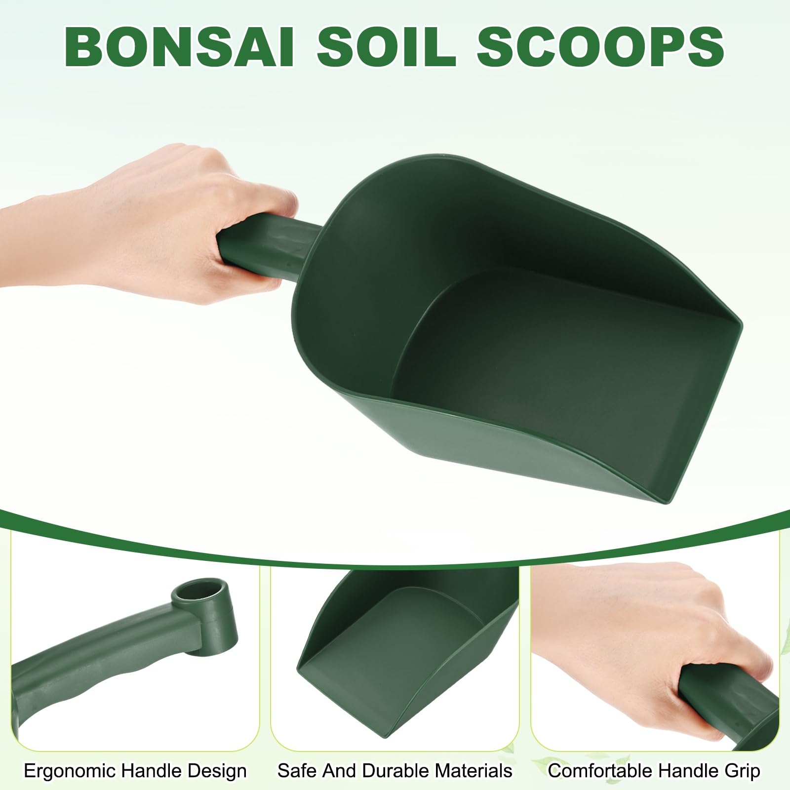 M METERXITY 2-Pack Pelle De Jardin Pelle À Main, 31cm/12.2 Pouces Outils De Jardinage en Plastique pour Creuser, Transplanter, Aérer Le Sol Et Planter, Manche Ergonomique [Vert Foncé]
