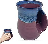Vista 49 de Clay in Motion - Taza calentadora de manos para diestros, diseño Ocean Tide