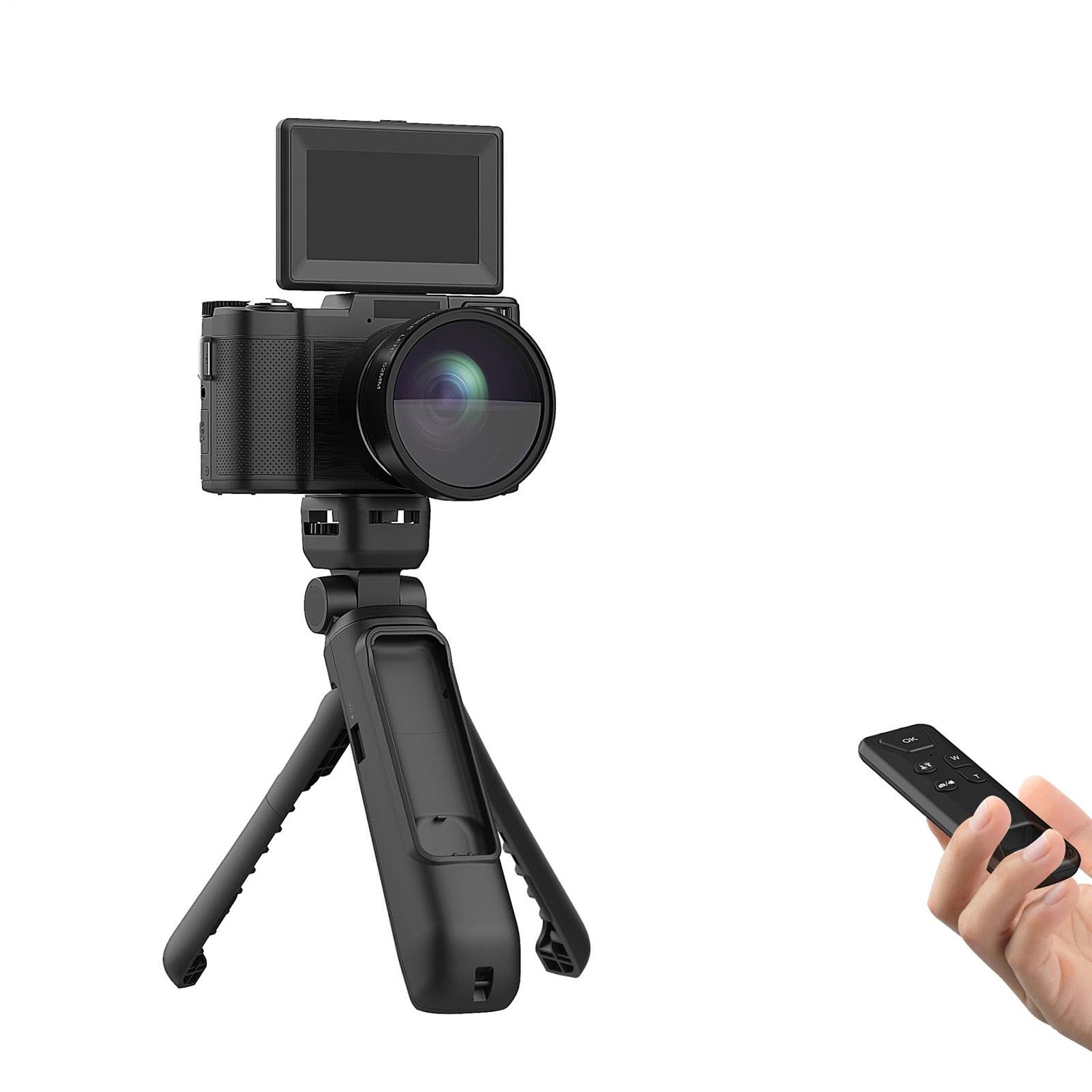 Générique Kamera blogowa 4k, cyfrowa kamera podróżna 48 mp, zdalne sterowanie z ekranem dotykowym, akcesoria podróżne, sprzęt do transmisji strumieniowej na żywo do tworzenia treści i wideo