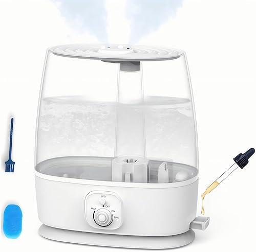 Miniatura 7 de Humidificador para habitación grande, dormitorio, hogar, 6L de llenado superior humidificador ultrasónico de niebla fría 3 en 1, 50H silencioso,