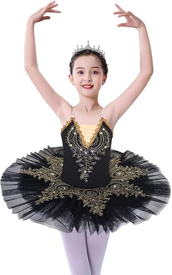 Z&X Girls Ballet Swan Lake Tutu Costume Professional Camisole Skirted Leotard Ballerina Dancewear Fairy Princess Dress