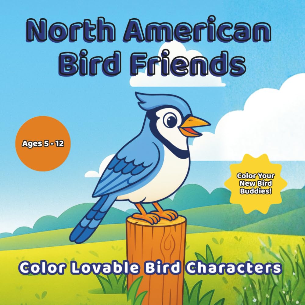 North American Bird Friends: Color lovable bird characters
