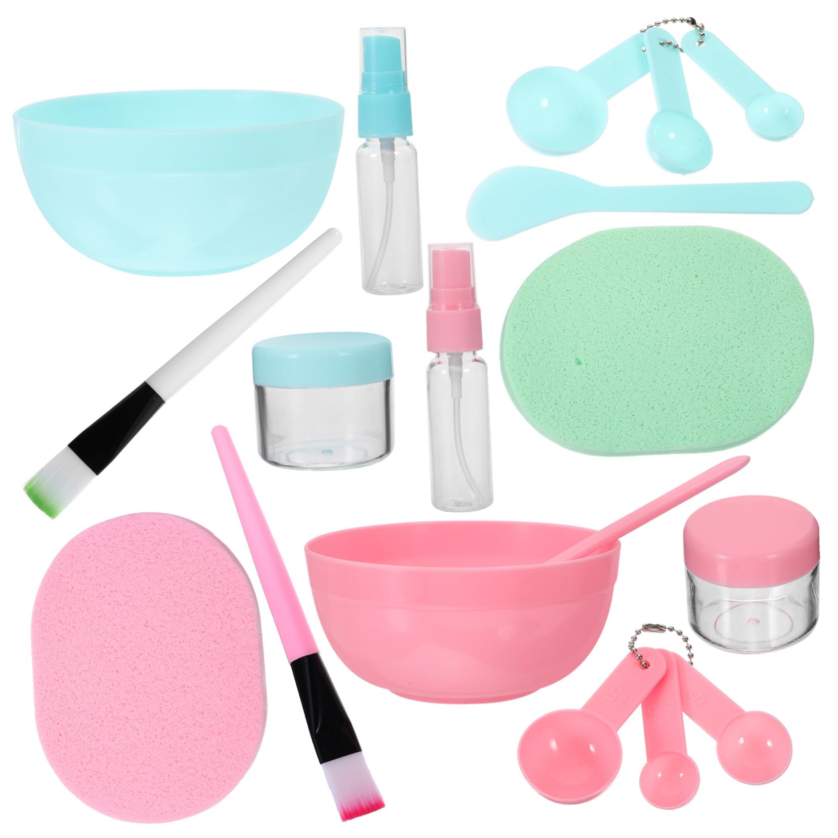 HAPINARY Diy Face Mask Bowl Set Brush 18pcs Kit for Facial Masking Measuring Spoon Stick Bulk Supplies