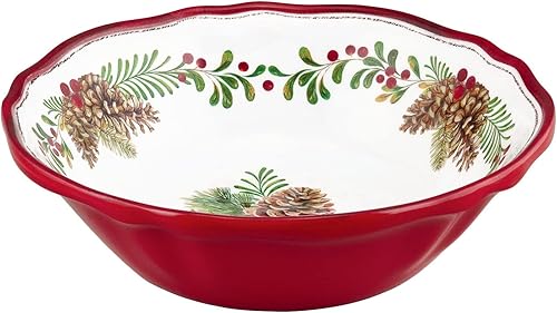 Miniatura 6 de UP ware - Juego de vajilla de melamina de piñas de 16 piezas, juego de platos para exteriores, juegos de platos y cuencos, decoraciones navideñas,