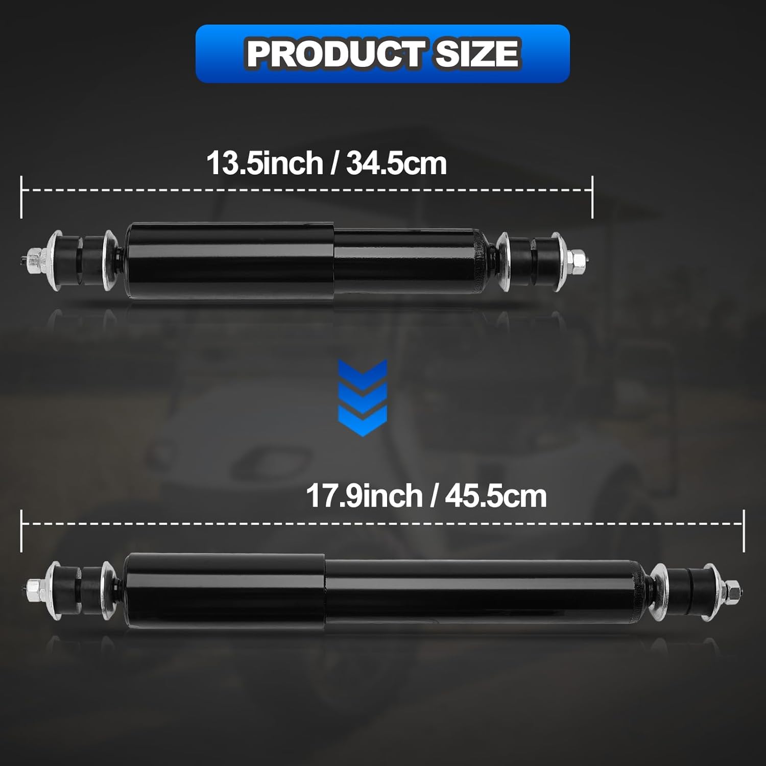 4PCS Front and Rear Shock Absorbers Compatible with EZGO TXT Golf Cart 1994-Up Gas & Electric Models Replace# 76418-01, 70928-G01