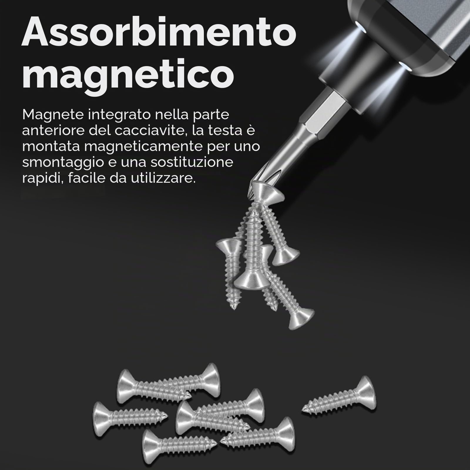 Mini cacciavite elettrico, cacciavite di precisione, strumento di riparazione, 68 in 1 con 68 punte magnetiche, 0.12 Nm a 0.35 Nm5/32 pollici Hex per iPhone, Laptop, Watch