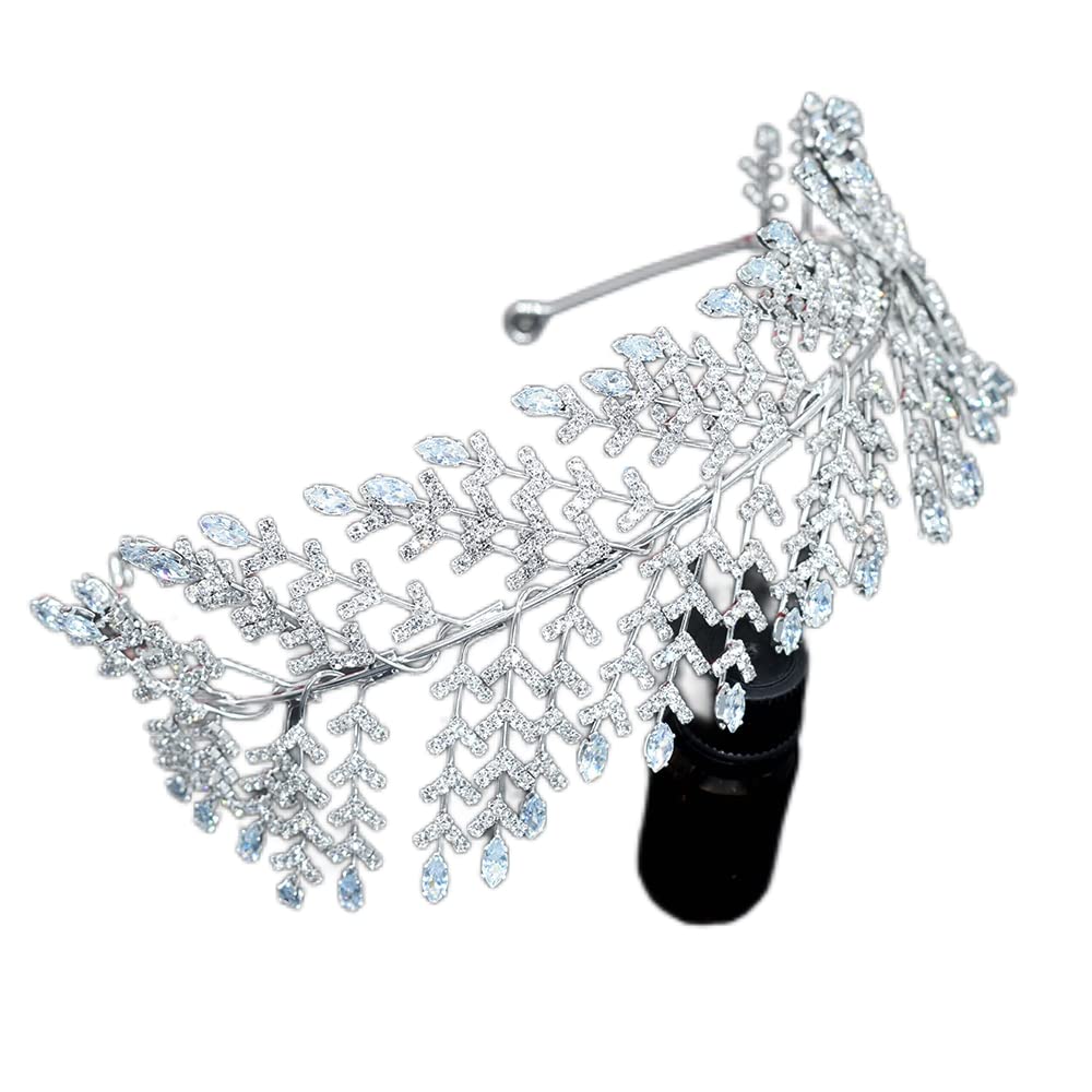 Tiara Corona di Cristallo Copricapo da Sposa con Fascia da Sposa in zircone, Copricapo da Sposa per Capelli da Donna diademi per Copricapo da Sposa Copricapo da Sposa