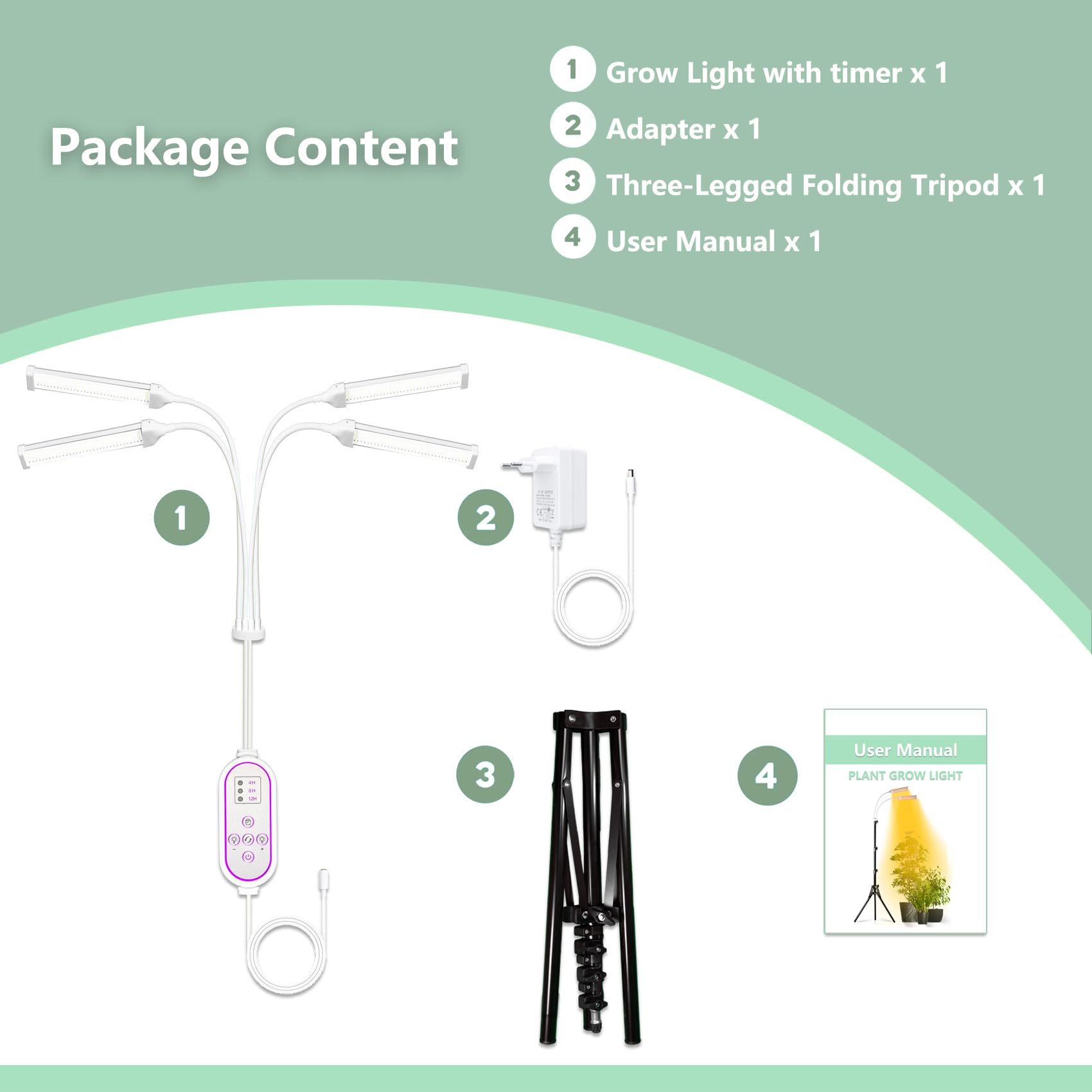 Pflanzenlampen LED Vollspektrum, Pflanzenleuchte Pflanzenlicht mit Ständer Pflanzen LED Wachstumslampe für Pflanzen mit Zeitschaltuhr 3 Farbmodi 10 Lichtstärken (420 LEDs Stand)