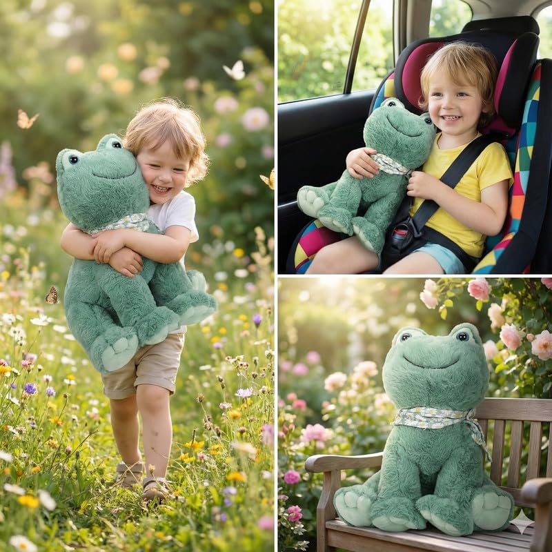 Image of STRIDERS Furry Pal 12 Inch Premium and Super Soft Introducing The Enchanting Frog Sitting Plush Toy