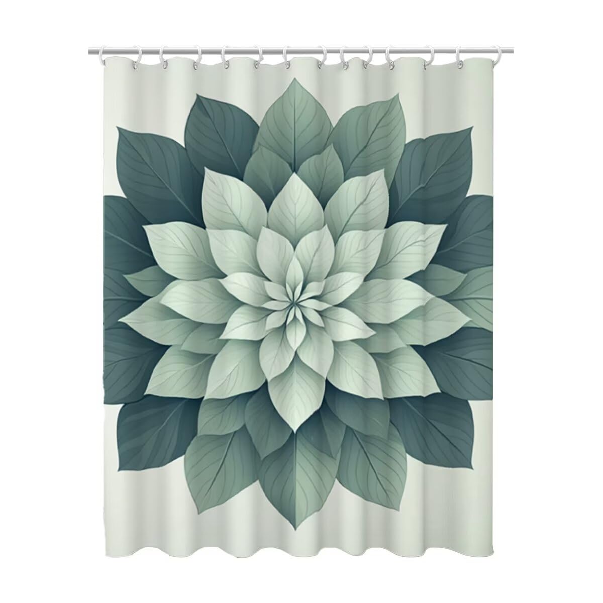 Rideau de douche vert sauge textile lavable pour créer un espace spa à la maison