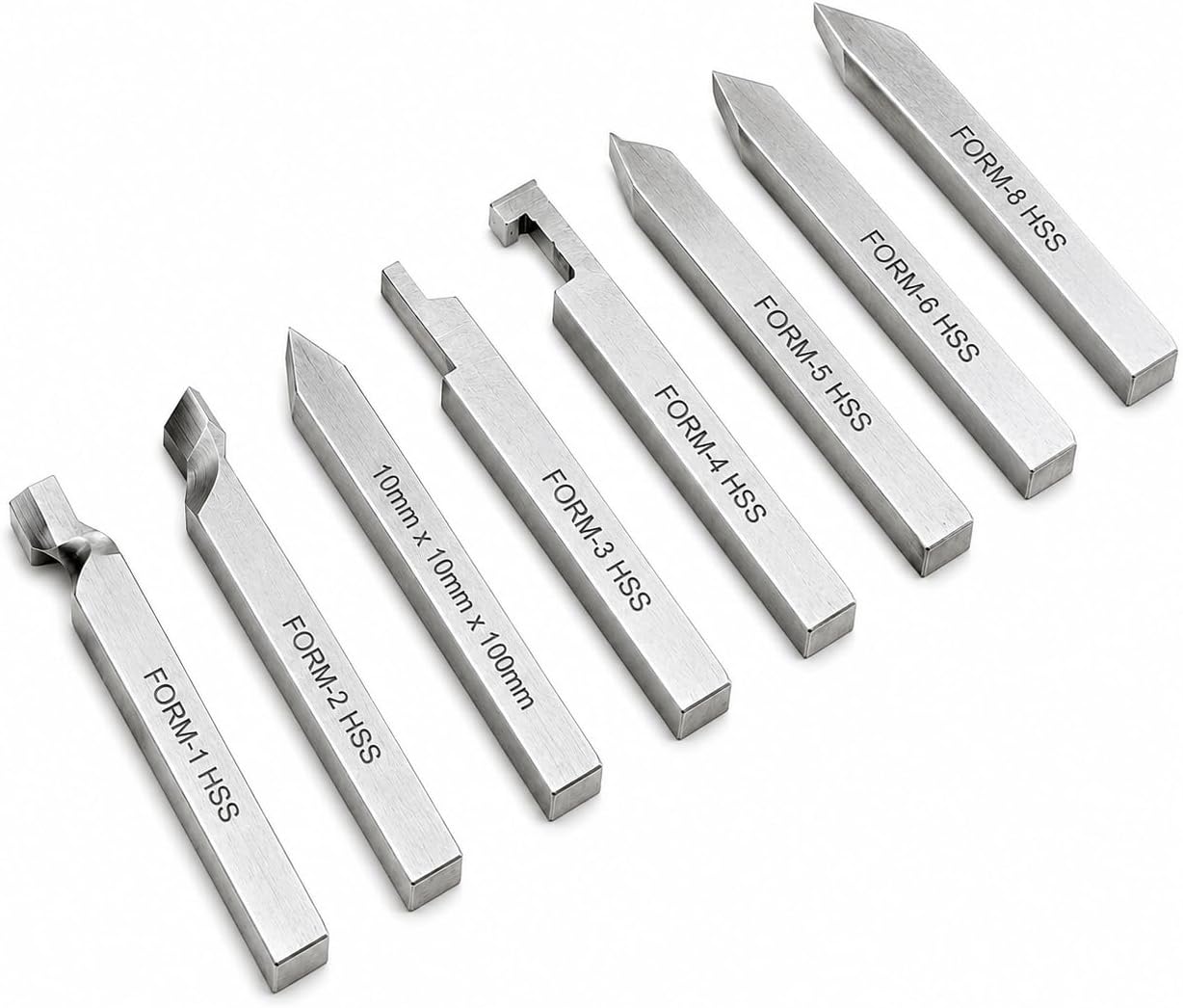 HSS Form Tool Set 6 mm 8PCS, Lathe Cutting Tool Bits, High Speed Steel Metal Forming Tools image 2