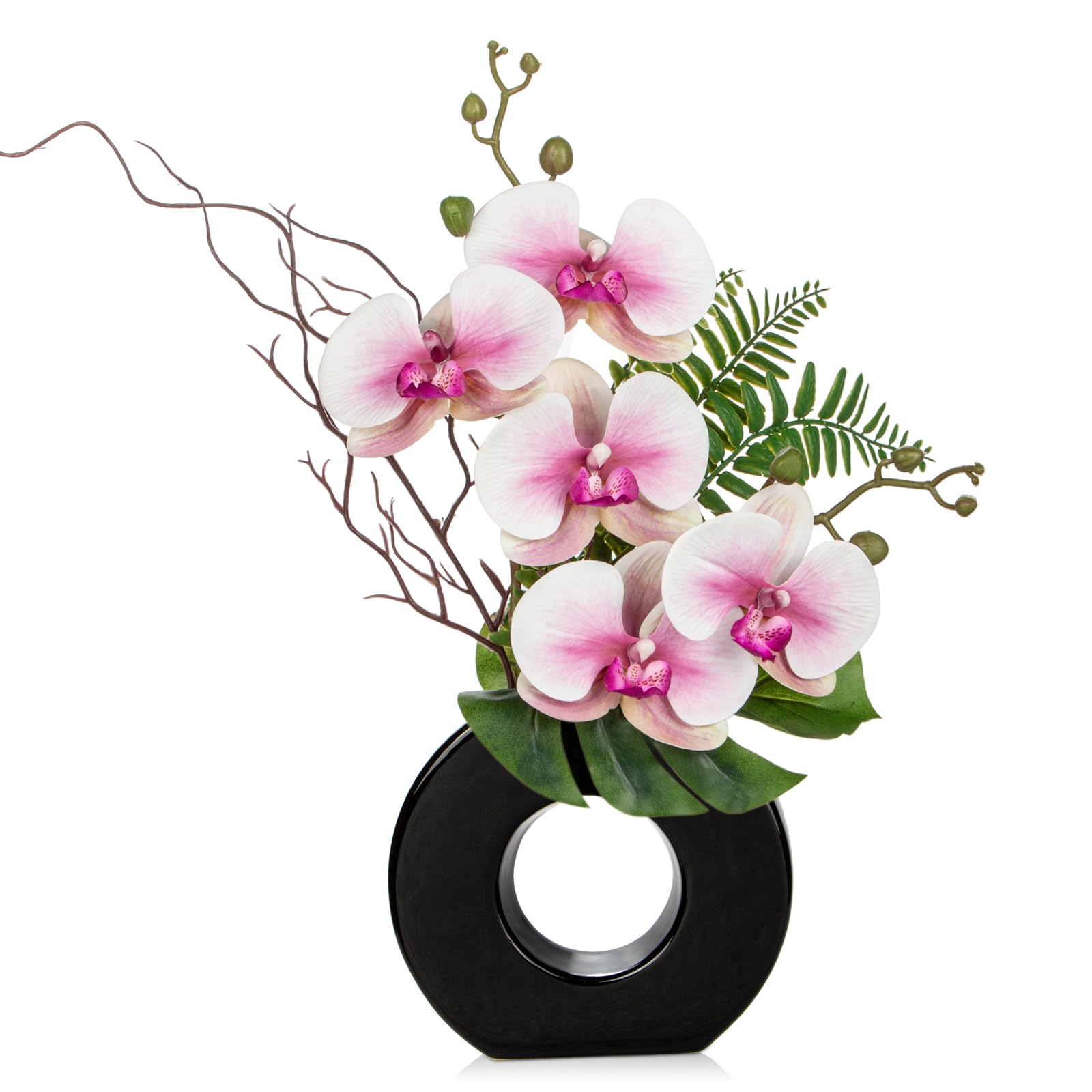 Briful Pink Orchid in Ceramic Pot